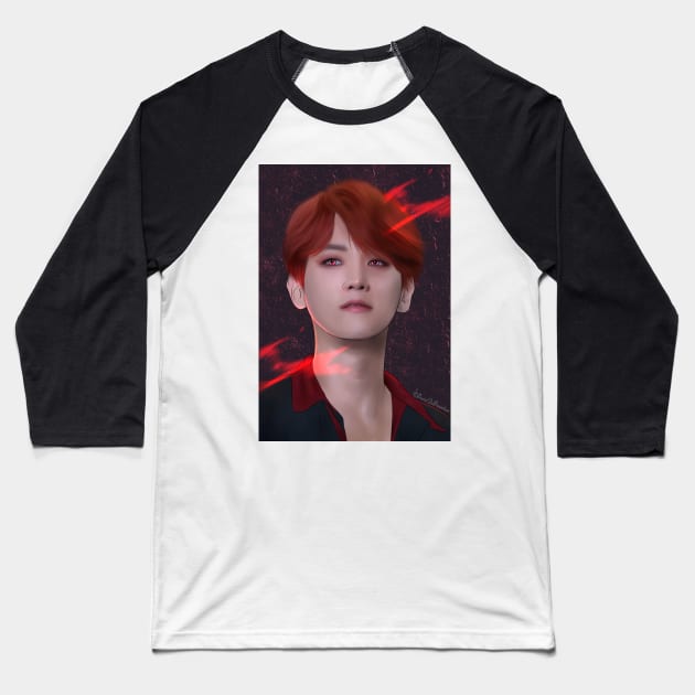 Red2 Baekhyun Baseball T-Shirt by PanicInParadise